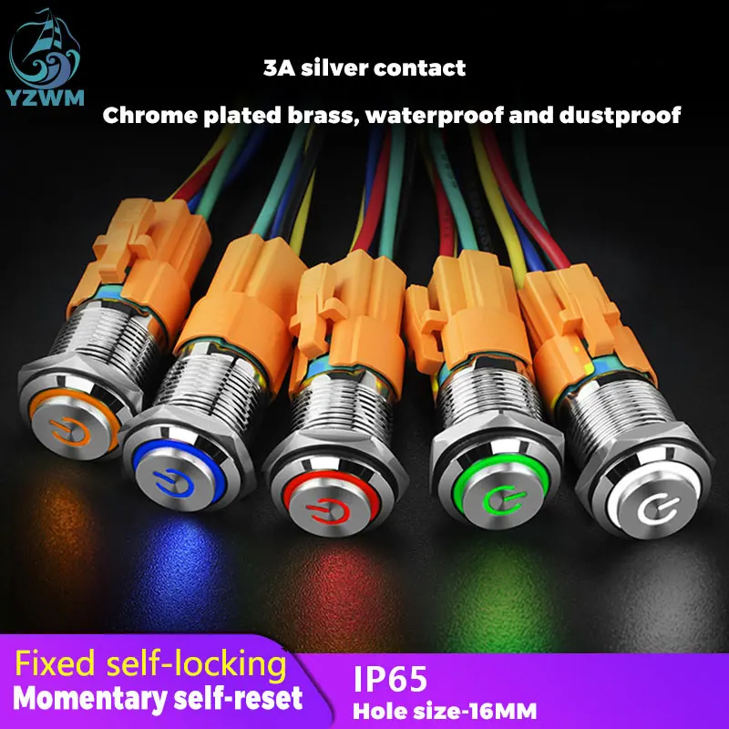 12mm 16mm 19mm 22mm 하이 헤드 Led 금속 버튼, 라이트 방수 버튼 자동 리셋 자동 잠금 전원 기호 스위치 title=12mm 16mm 19mm 22mm 하이 헤드 Led 금속 버튼, 라이트 방수 버튼 자동 리셋 자동 잠금 전원 기호 스위치 
