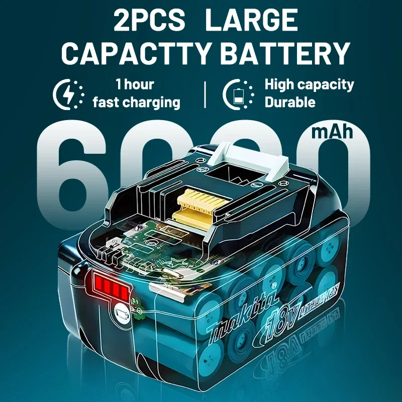 Makita 18V 배터리 BL1830B BL1850B BL1850 BL1840 BL1860 BL1815 교체용 리튬 배터리용 100% 오리지널 Makita 6Ah/5Ah/3Ah