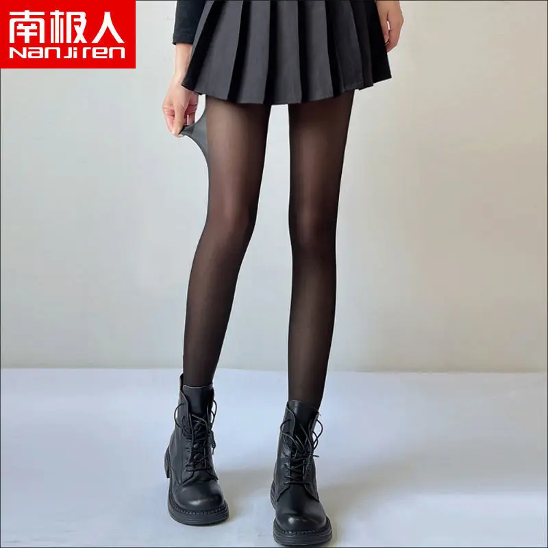 여성 JK 블랙 스타킹 6 두께 스킨 실크 팬티 스타킹 여름 울트라 얇은 안티 후크 실크 나일론 스타킹 여성 쉬어 스타킹