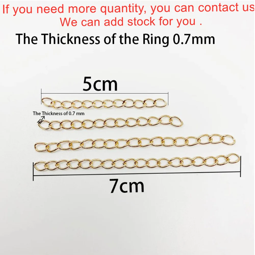 50-100 개/몫 50mm 70mm 목걸이 확장 체인 대량 팔찌 DIY 쥬얼리에 대한 확장 체인 테일 익스텐더 결과 만들기