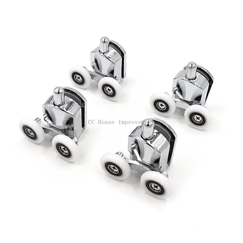 23mm/25mm/27mm 샤워 도어 롤러 아연 합금 이중 휠 슬라이딩 샤워 도어 롤러 베어링 휠 러너 교체
