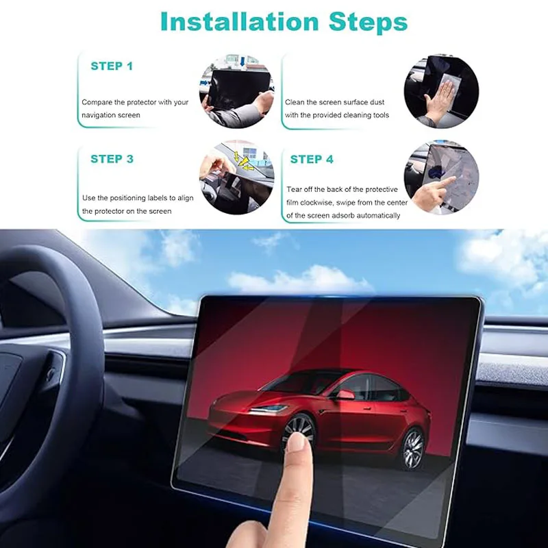 Tesla Model 3 Highland Model Y Juniper 2025 후면 센터 제어 터치 스크린 보호 필름 용 강화 유리 필름 보호대