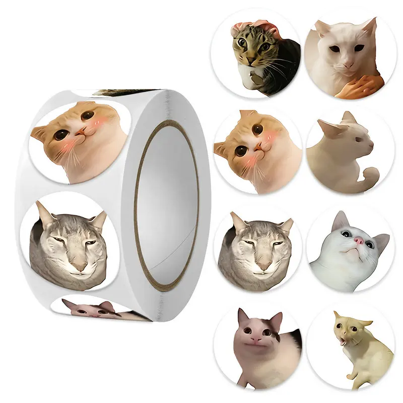 50-500pcs 귀여운 고양이 동물 보상 스티커 새로운 어린이 동기 부여 스티커 DIY 크리 에이 티브 친화적 인 캠퍼스 사무실 자체 접착 라벨