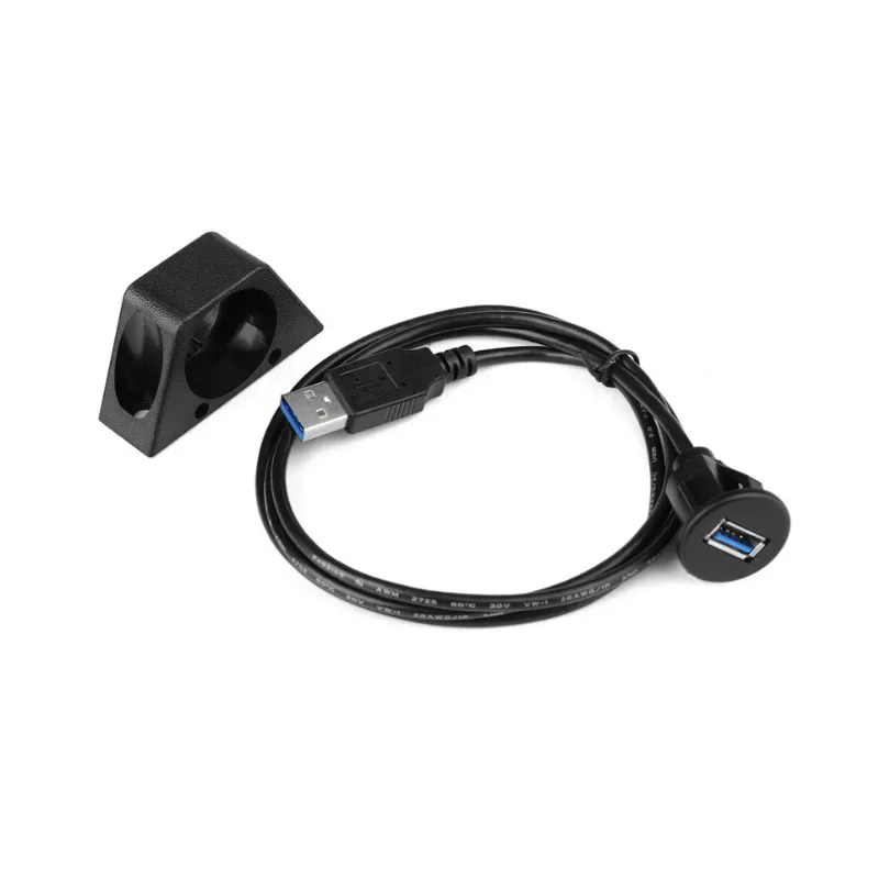 자동차 트럭 보트 오토바이 대시보드 1M용 버클이 있는 USB 3.0 패널 플러시 마운트 연장 케이블