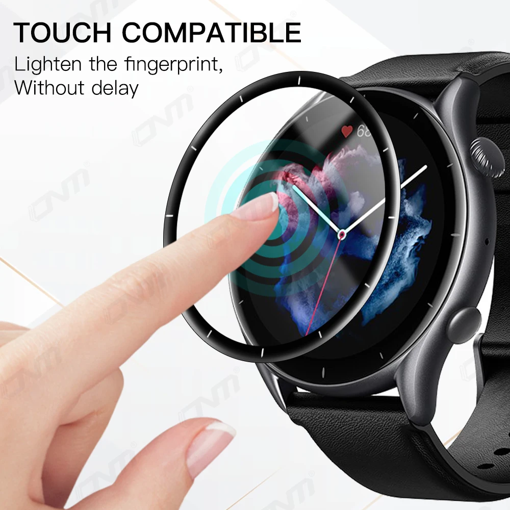 Amazfit GTR 3 Pro 2 2E GTR3 GTR2 풀 커버리지, 유연한 소프트 보호 필름 액세서리, 유리 아님, 20D 스크린 보호대
