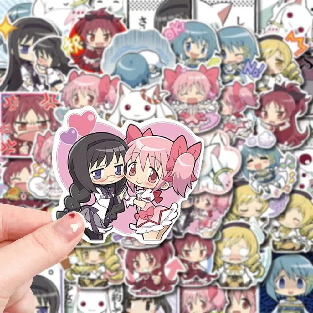 10/30/48pcs 애니메이션 마법 소녀 마도카 Magica 스티커 Kawaii 만화 소녀 Kaname Madoka Akemi Homura 데칼 노트북 전화 자전거