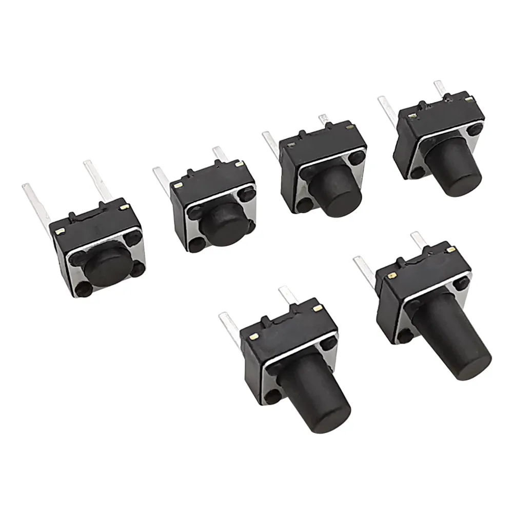 마이크로 촉각 스위치 순간 택트 딥 스위치, 2 핀, 6x6mm, 마이크로 터치 푸시 버튼 스위치, 높이 5mm, 6mm, 7mm, 8mm, 9mm, 20 개, 50 개, 100 개