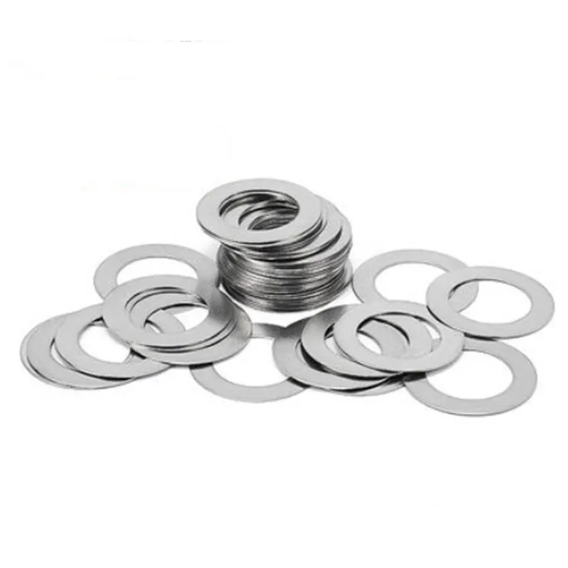 10/100pcs M3 ~ M20 0.1mm 0.2mm 0.3mm 0.5mm 1mm 스테인레스 스틸 플랫 와셔 초박형 가스켓 고정밀 조정 가스켓