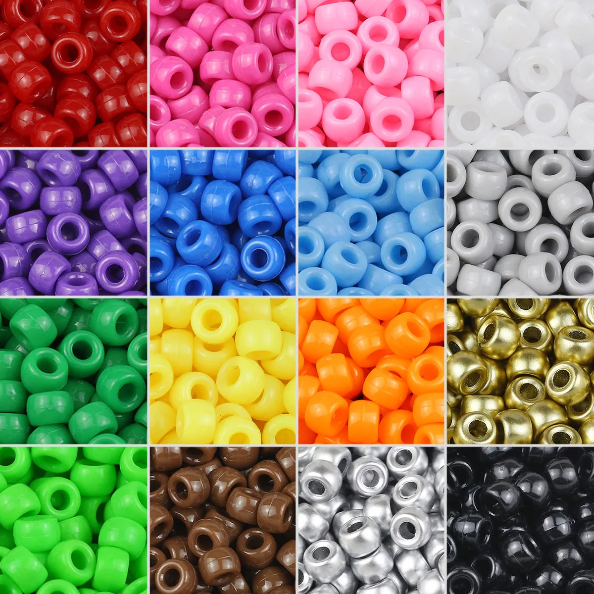 100/200/400pcs 6x9mm 솔리드 컬러 큰 구멍 조랑말 비즈 DIY 쥬얼리 우정 팔찌 & 머리 끈 공예 용품 만들기 title=100/200/400pcs 6x9mm 솔리드 컬러 큰 구멍 조랑말 비즈 DIY 쥬얼리 우정 팔찌 & 머리 끈 공예 용품 만들기 