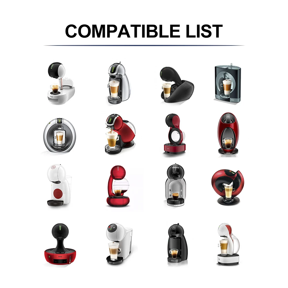 Dolce Gusto 캡슐 실리콘 슬리브 용 리필 가능 스테인레스 스틸 금속 Dolci Gusto 커피 메이커 커피 스쿠프 탬퍼 i Cafilas