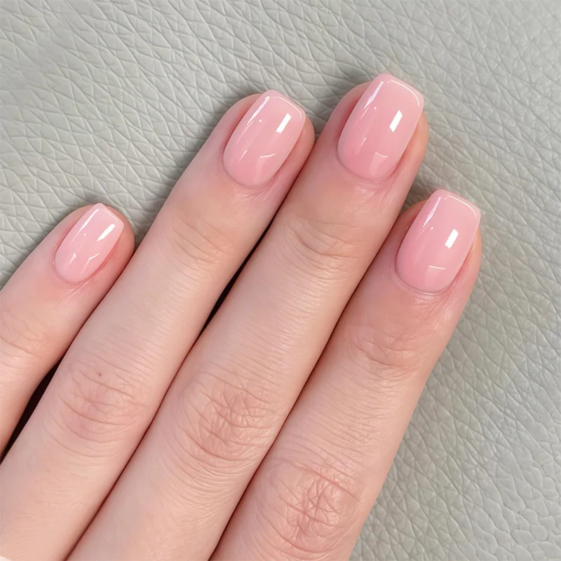 24Pcs 미니멀리스트 짧은 사각형 거짓 손톱 손톱에 솔리드 화이트 컬러 프레스 웨어러블 재사용 가능한 가짜 손톱 팁 여성용 소녀 2025