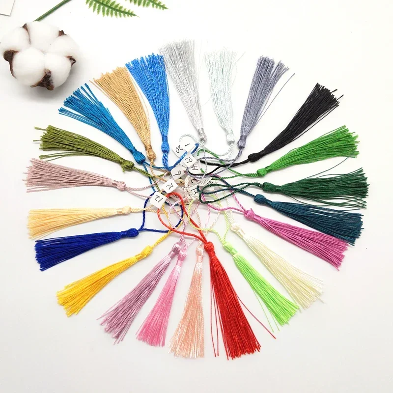 100 개/몫 13cm 술 실크 프린지 실키 치실 북마크 Tassels DIY 공예 보석에 대 한 미니 Tassels 기념품 북마크 만들기