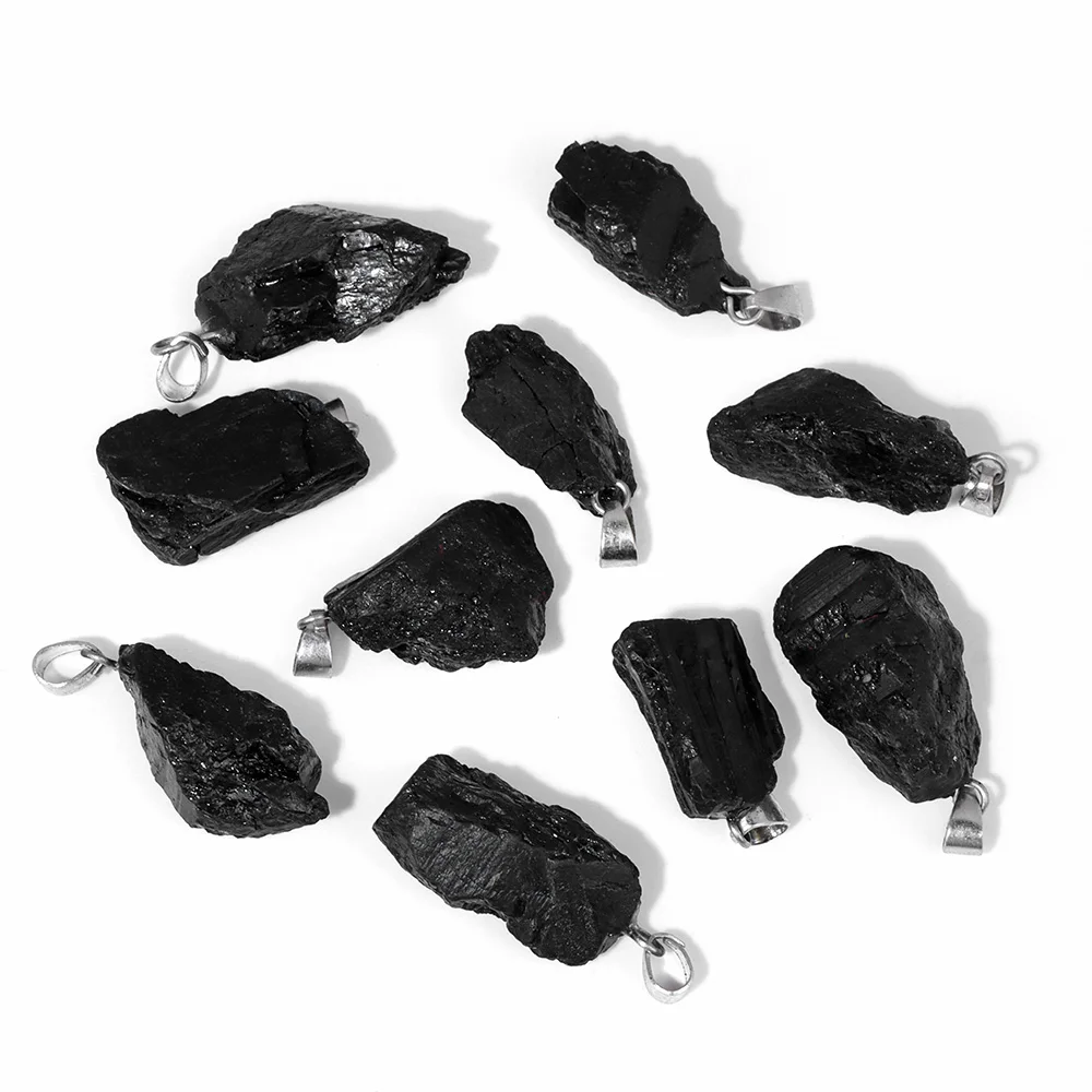 고품질 천연 블랙 토르말린 펜던트 천연 불규칙한 원시 매력 펜던트 DIY 쥬얼리 선물을위한 치유 에너지 펜던트 title=고품질 천연 블랙 토르말린 펜던트 천연 불규칙한 원시 매력 펜던트 DIY 쥬얼리 선물을위한 치유 에너지 펜던트 