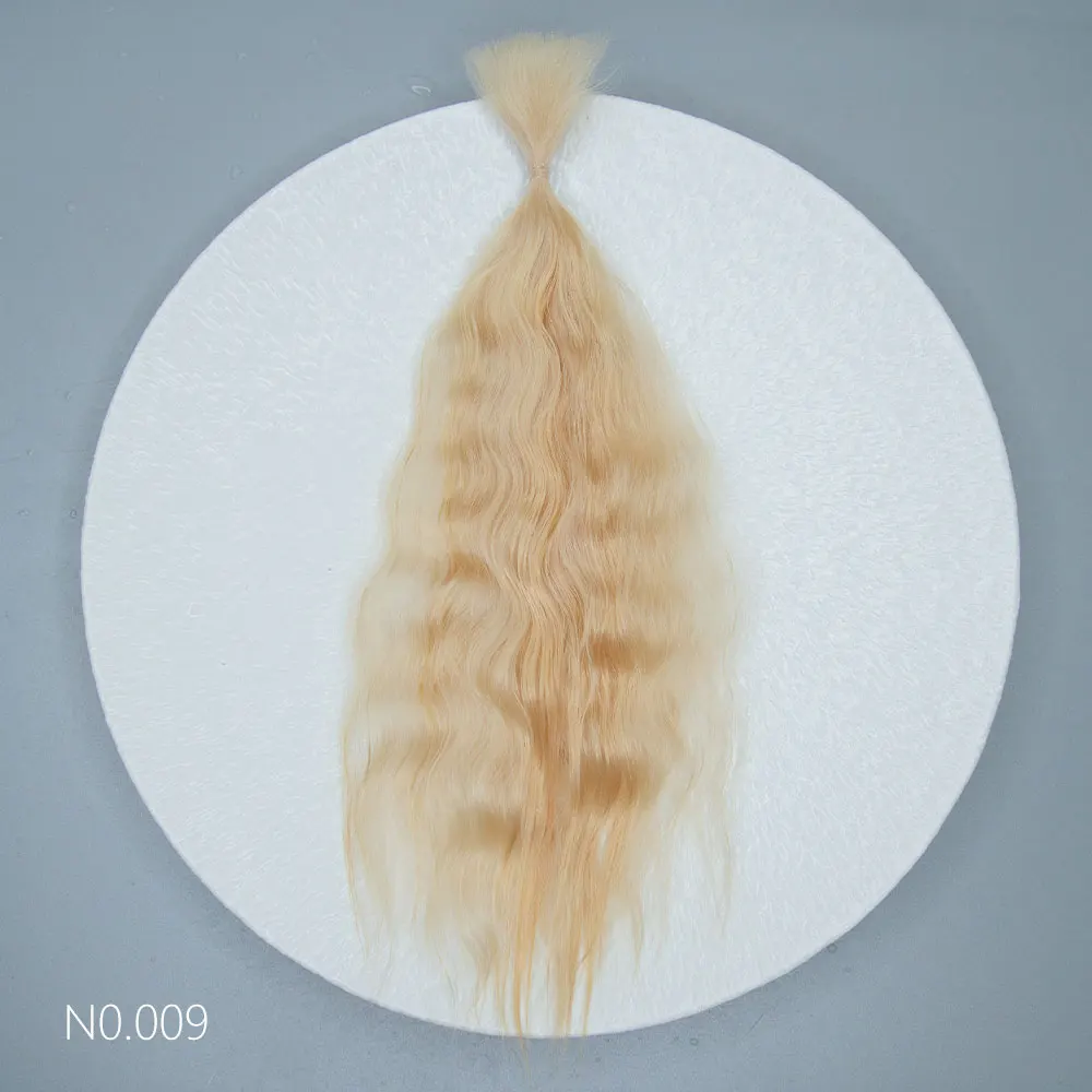 witdiy/23-26cm/모헤어 인형 머리/유기농 머리/모헤어 머리 묶음/슈젠 머리/리본 인형 가발/블라이스 머리/모헤어 가발