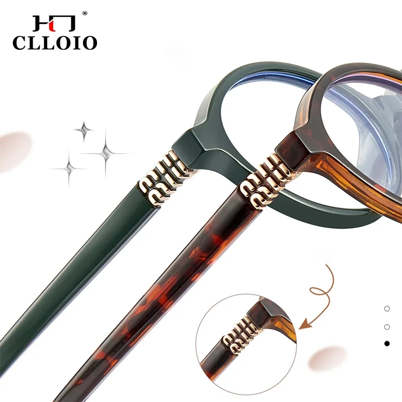 CLLOIO 레트로 포토 크로 믹 근시 안경 여성 타원형 작은 프레임 사용자 정의 안경 가을 겨울 분위기 독서 안경