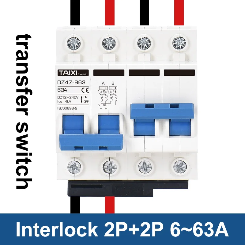 DC 12V 24V 48V 36V 72V MCB 배터리 자동차 보호기 미니 회로 차단기 DZ47 양극 및 음극 보호 스위치 절연체