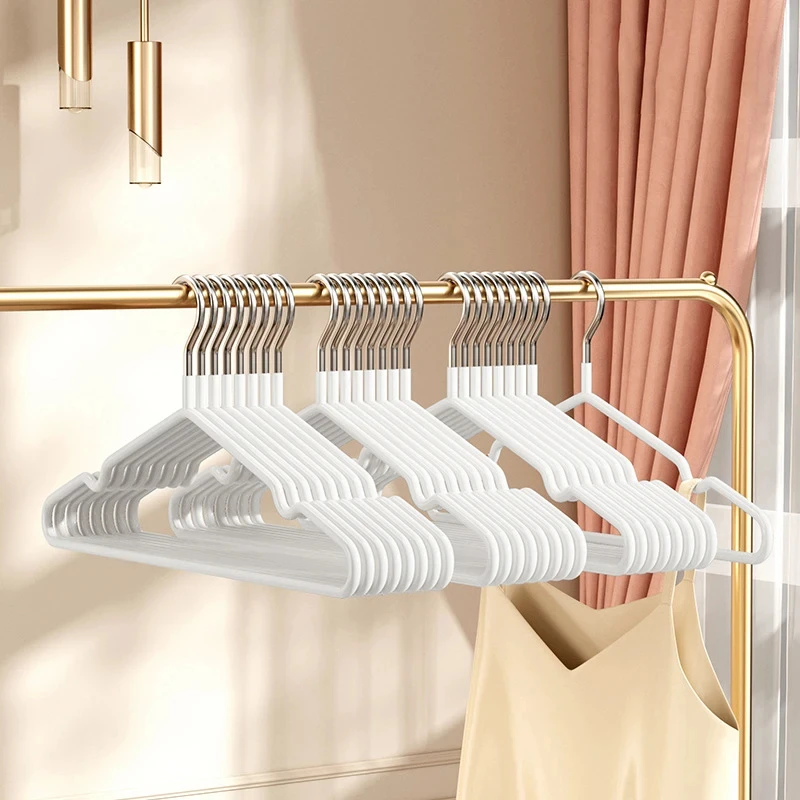 10pcs 미끄럼 방지 코팅 금속 양복 코트 옷걸이 헤비 듀티 옷 걸이 드레스에 대 한 라운드 노치와 금속 셔츠 자 켓 옷걸이