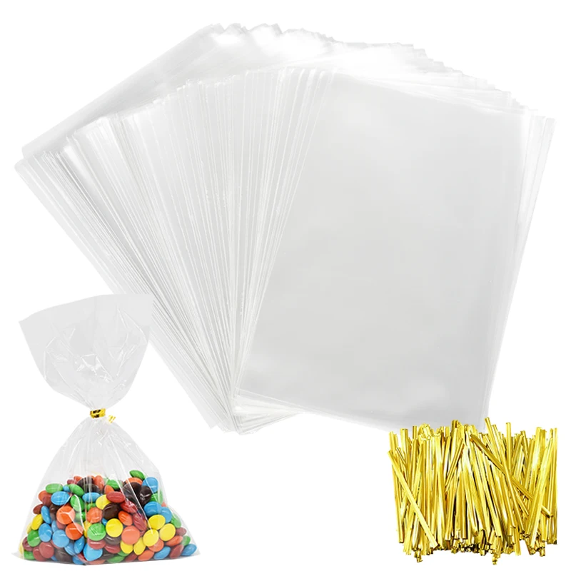100Pcs 투명 비닐 봉투 캔디 롤리팝 쿠키 포장 지우기 Opp 셀로판 가방 크리스마스 선물 웨딩 생일 파티 title=100Pcs 투명 비닐 봉투 캔디 롤리팝 쿠키 포장 지우기 Opp 셀로판 가방 크리스마스 선물 웨딩 생일 파티 