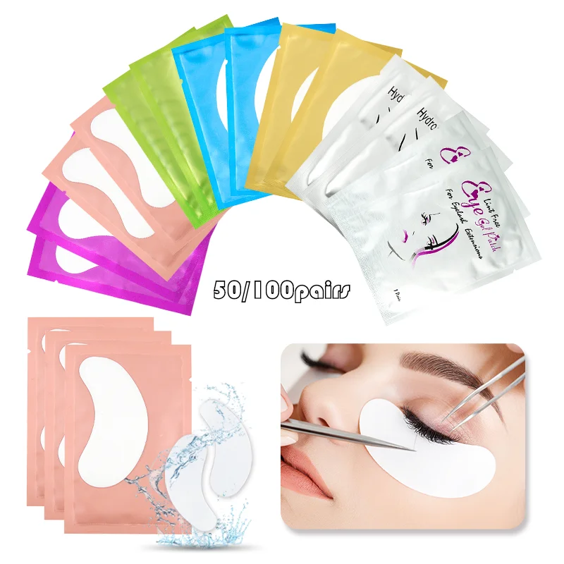 하이드로겔 익스텐션 아이패드, 속눈썹 익스텐션, 속눈썹 익스텐션 메이크업용, 50 쌍/로트 패치 아이패치 속눈썹 연장 재료 롱패딩