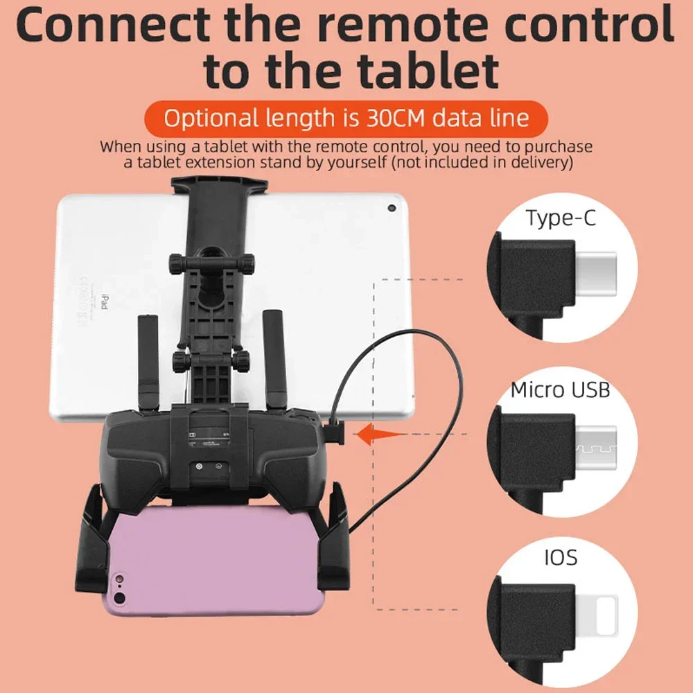 데이터 케이블 OTG 리모컨-휴대폰 태블릿 커넥터, USB C타입 IOS 확장, DJI 미니 4K, 2/3 프로, SE, 프로, 에어, 매빅 2/3