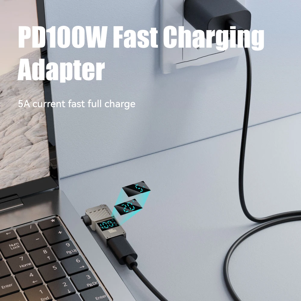 레노버 씽크플러스 HP 델용 전원 충전기 커넥터 팁, PD100W C타입-DC 플러그 컨버터, USB C-DC 노트북 충전 어댑터