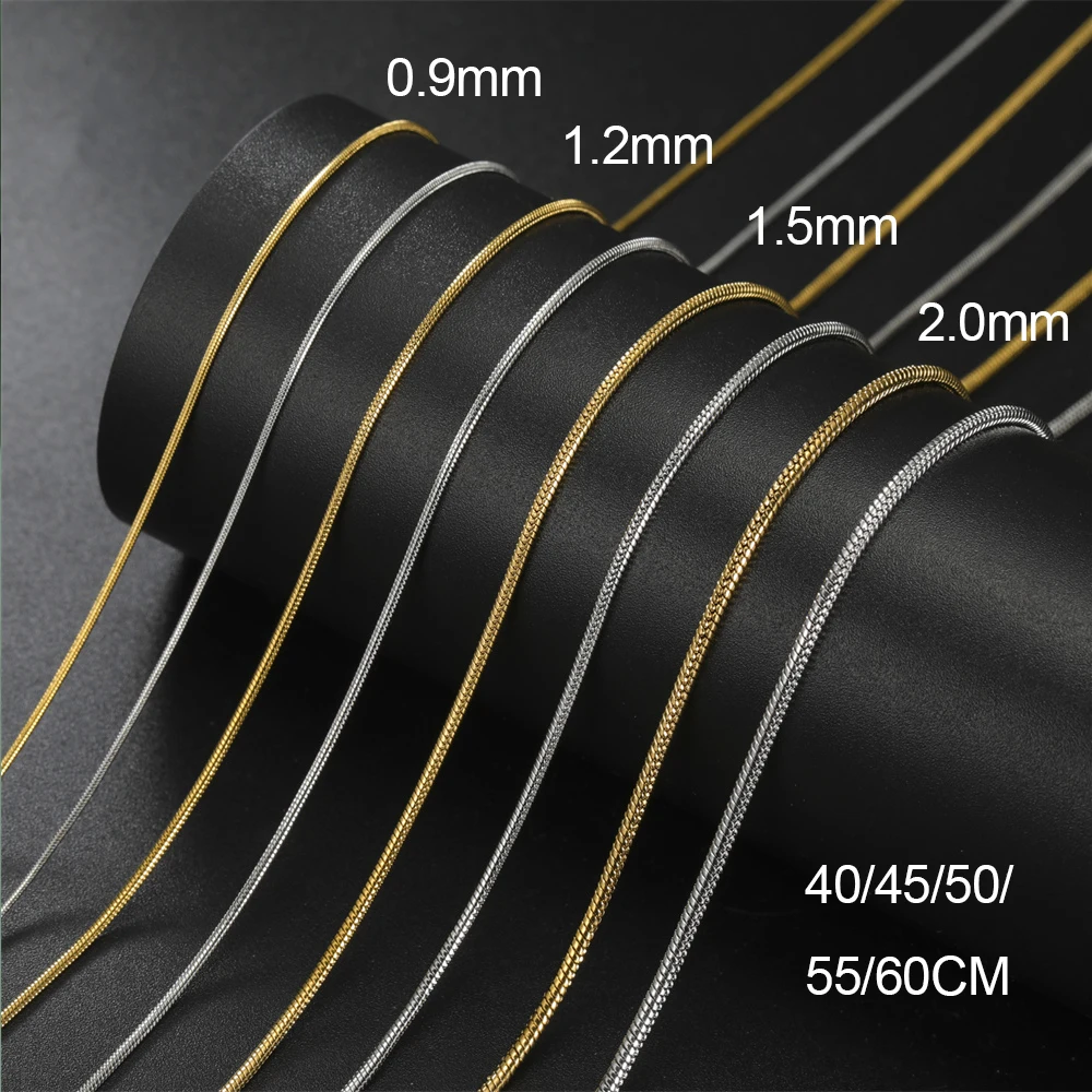 My Shape 여성용 라운드 스네이크 체인 목걸이, 스테인레스 스틸 링크 체인, 0.9mm, 1.2mm, 2mm 체인 초커, 패션 주얼리 선물 title=My Shape 여성용 라운드 스네이크 체인 목걸이, 스테인레스 스틸 링크 체인, 0.9mm, 1.2mm, 2mm 체인 초커, 패션 주얼리 선물 