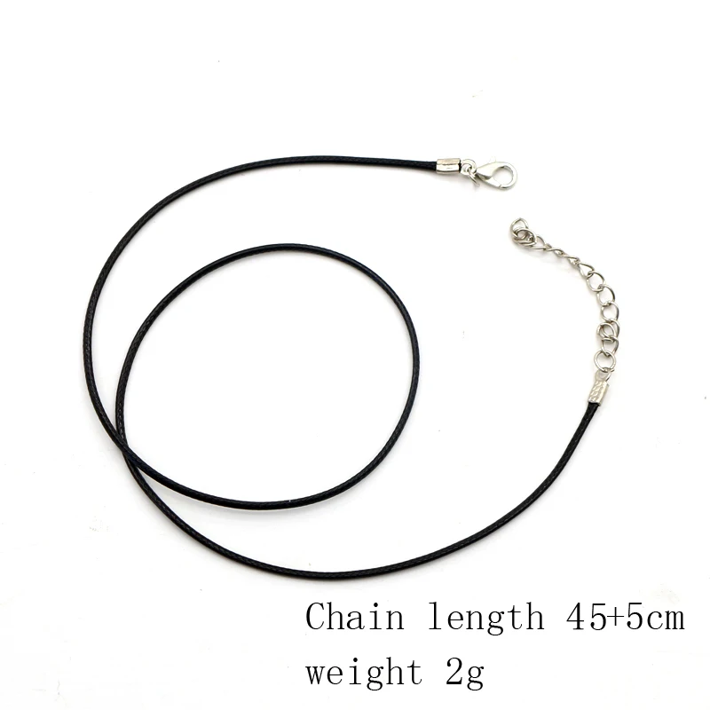 블랙 가죽 브레이드 로프 목걸이, 랍스터 걸쇠 스트링 코드, DIY 쥬얼리 체인, 5cm 익스텐더 체인, 45cm, 10 개, 20 개, 30 개