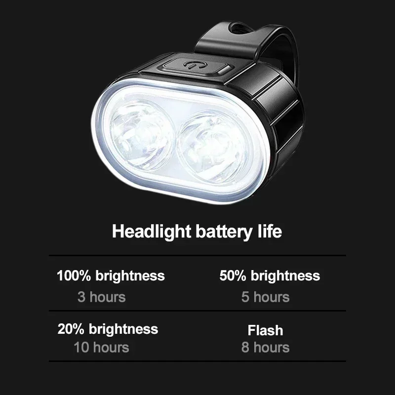 BUCKLOS 자전거 라이트 세트 충전식 후면 조명 전면 램프 방수 라이딩 헤드 라이트 USB MTB 미등 Led 1PC 사이클링 부품