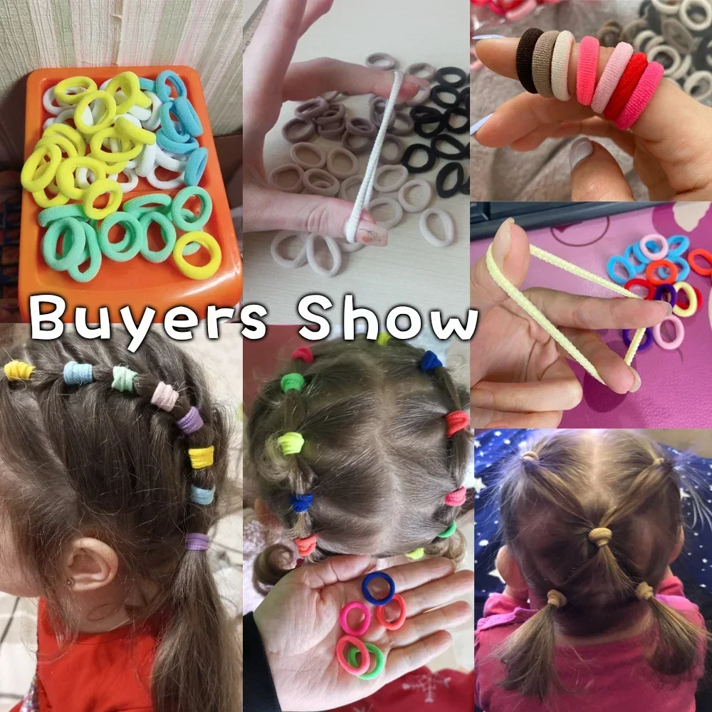 20/50/100Pcs 여자를위한 다채로운 기본 나일론 Ealstic 헤어 넥타이 포니 테일 잡아 Scrunchie 고무 밴드 아이 패션 헤어 액세서리