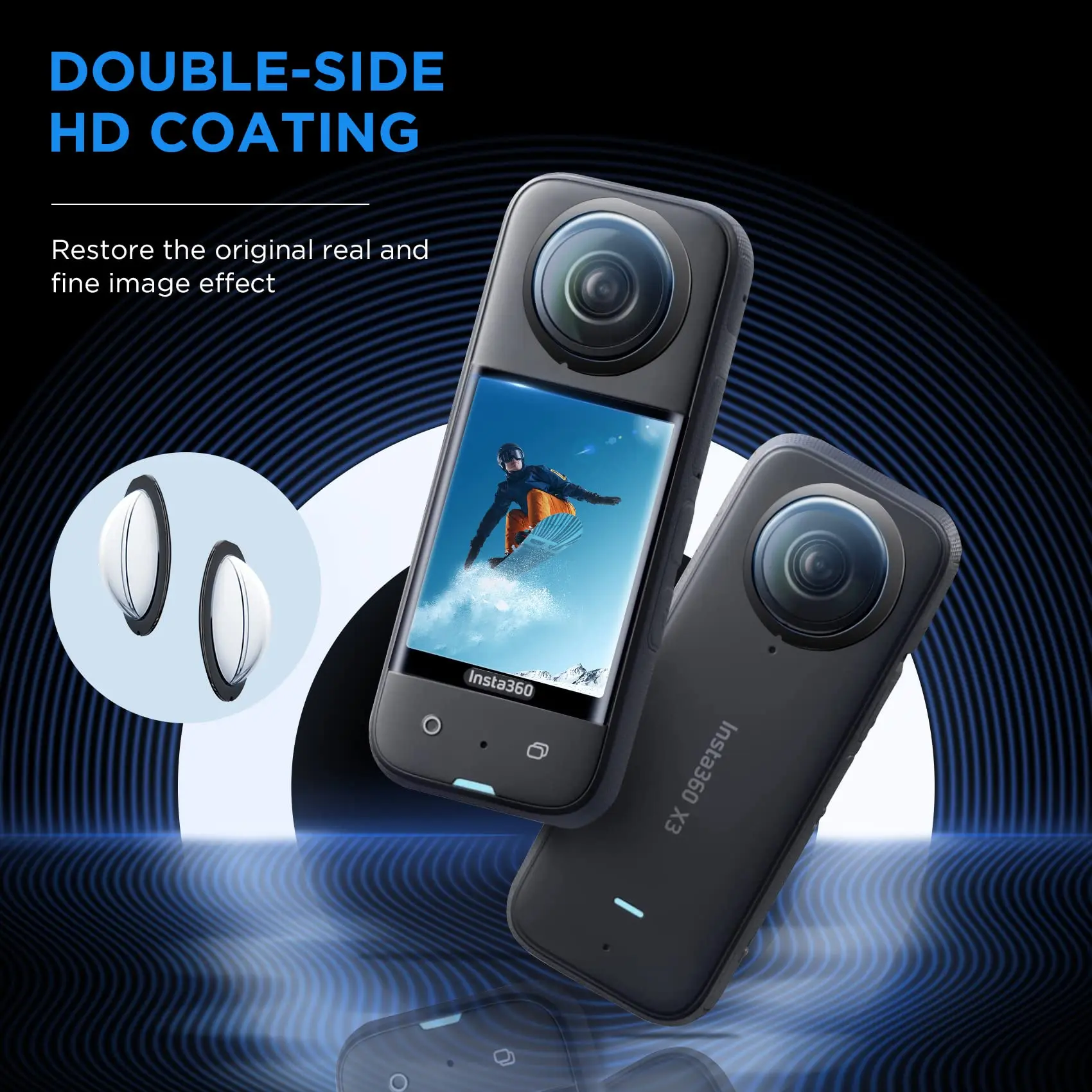 Insta360 X3 용 액세서리 세트 렌즈 가드 화면 보호기 보관 가방 실리콘 케이스 렌즈 캡 보호 프레임 Insta 360 X3