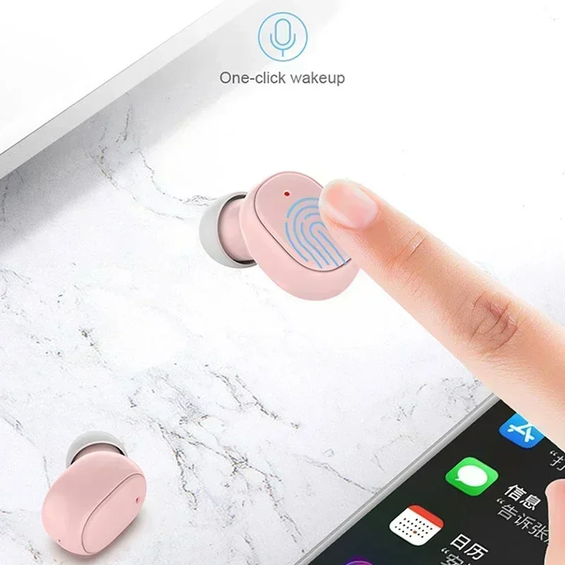 A6S TWS 이어폰 무선 블루투스 5.1 헤드폰 터치 컨트롤 이어 버드 (마이크 이어폰 포함) Xiaomi 용 스포츠 방수 헤드셋