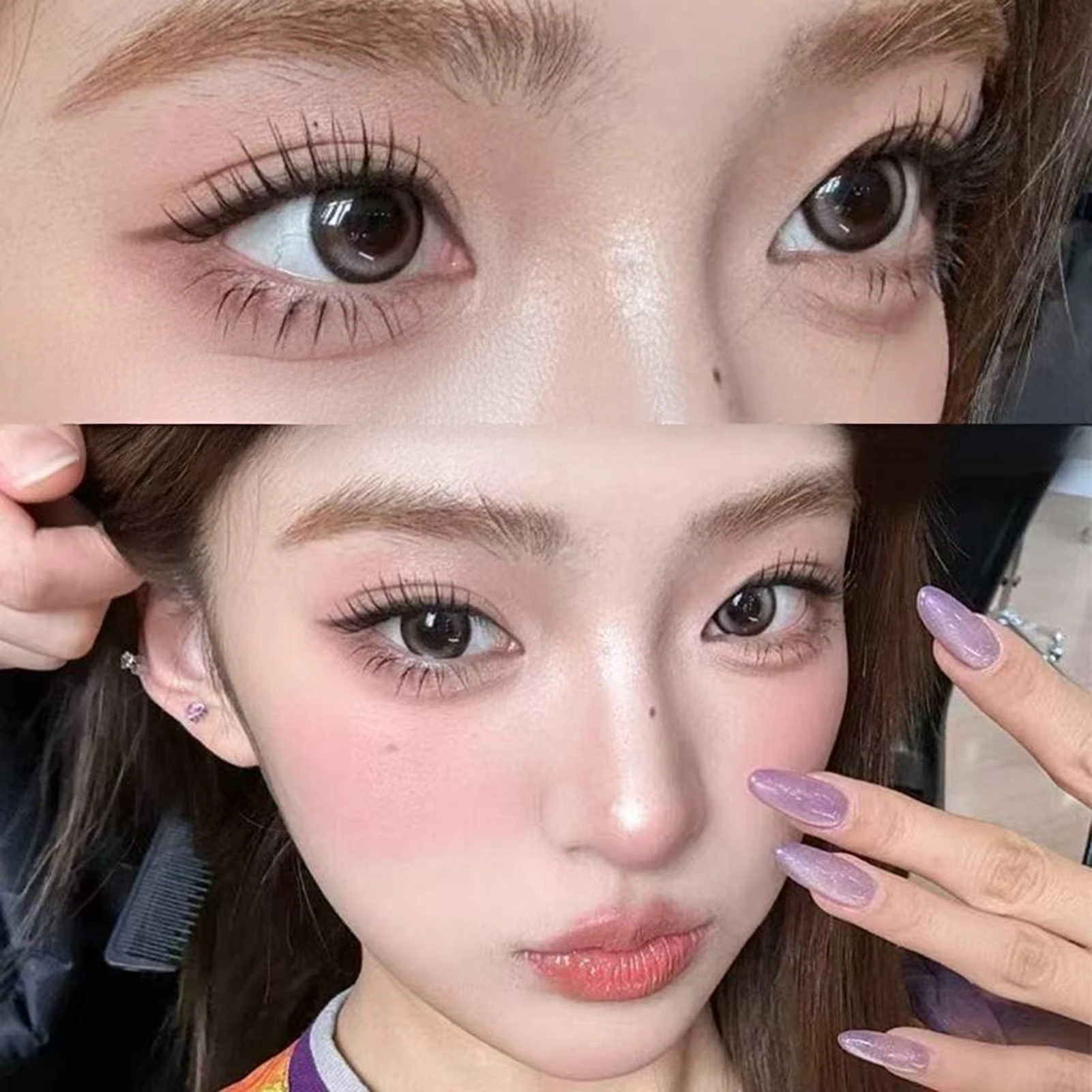 셀프 접착 클러스터 속눈썹 개별 속눈썹 접착제 필요 없음 한국 메이크업 DIY 아이래쉬 내추럴 속눈썹