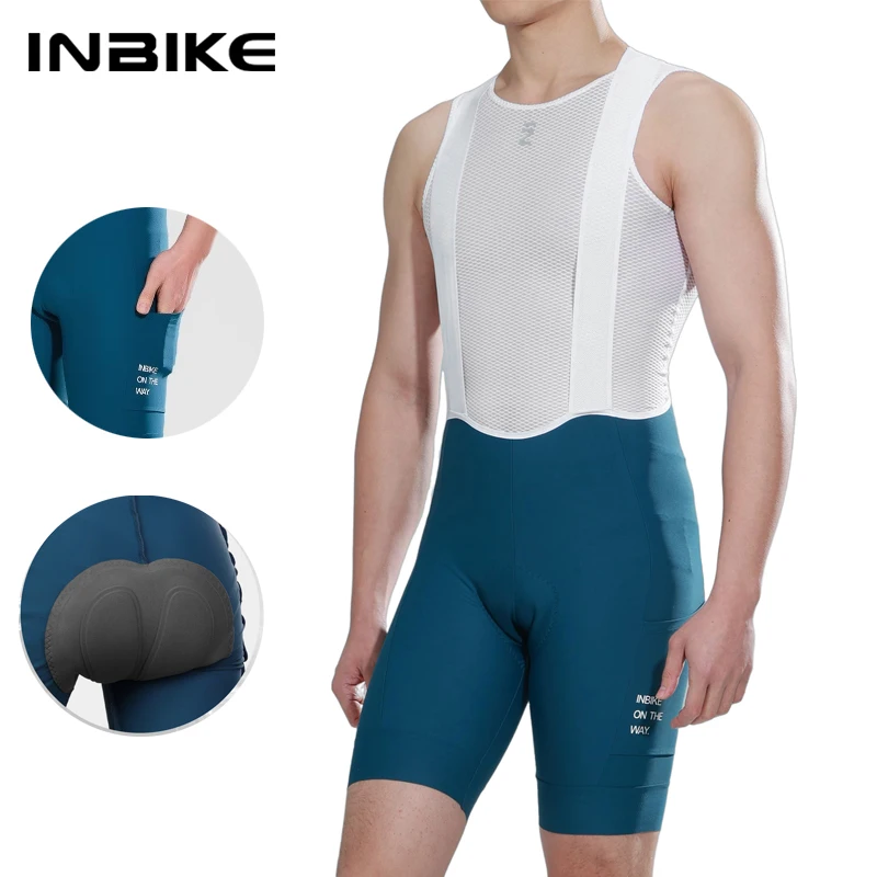 INBIKE 여름 사이클링 턱받이 반바지 3D 패딩 남성용 MTB 자전거 반바지 바지 남자 도로 사이클링 바지 포켓 옷이있는 자전거 반바지 title=INBIKE 여름 사이클링 턱받이 반바지 3D 패딩 남성용 MTB 자전거 반바지 바지 남자 도로 사이클링 바지 포켓 옷이있는 자전거 반바지 
