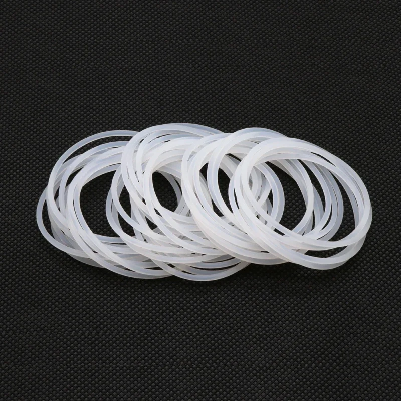 10/50Pcs 흰색 식품 등급 실리콘 링 가스켓 CS 2mm OD 5 ~ 100mm 방수 와셔 고무 VMQ O 링 실리콘 링