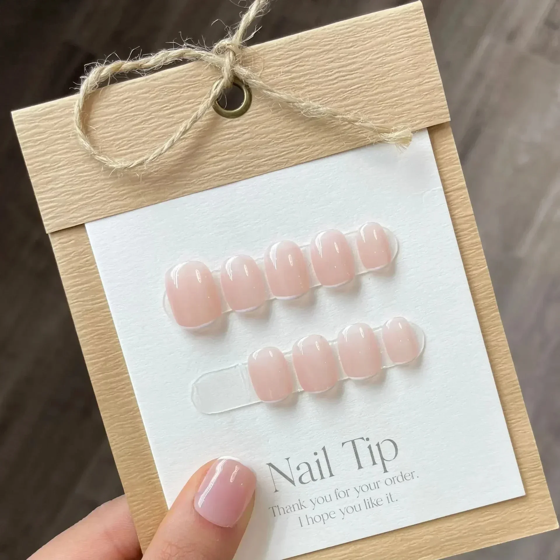 10Pcs 손톱에 접착제 프레스와 순수 컬러 수제 짧은 거짓 손톱 전체 커버 프랑스어 라운드 헤드 매니큐어 웨어러블 네일 팁 아트