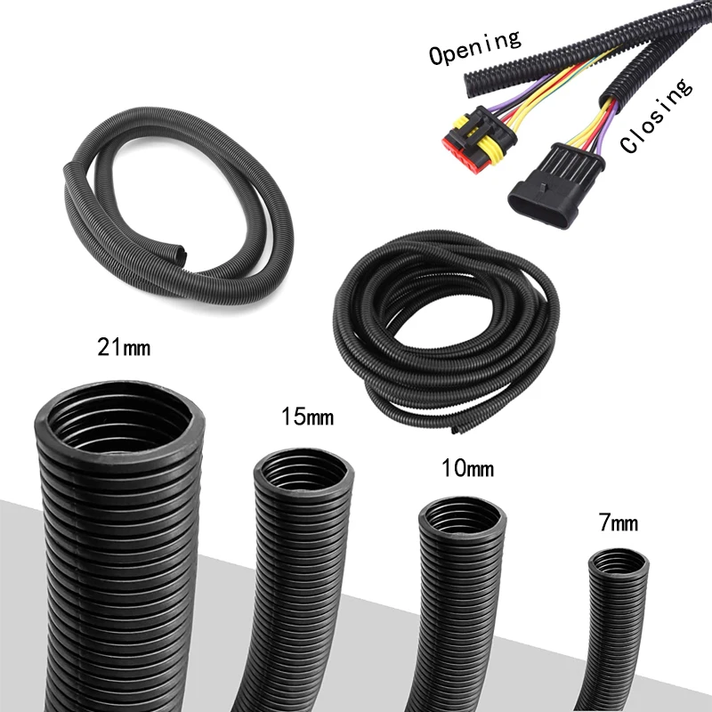 1/3/6M 골판지 Pipe7mm-28mm 자동차 케이블 내열성 절연 튜브 하네스 모터 전기 와이어 보호 액세서리 title=1/3/6M 골판지 Pipe7mm-28mm 자동차 케이블 내열성 절연 튜브 하네스 모터 전기 와이어 보호 액세서리 