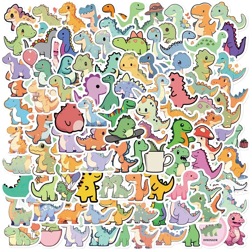10/30/100PCS 만화 작은 공룡 PVC 스티커 미적 어린이 장식 Scrapbooking 편지지 학교 용품 어린이위한 title=10/30/100PCS 만화 작은 공룡 PVC 스티커 미적 어린이 장식 Scrapbooking 편지지 학교 용품 어린이위한 