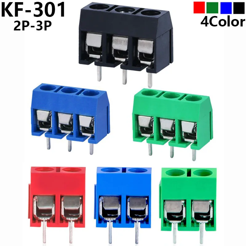 10/20/50 개/몫 KF301-5.0-2P KF301-3P KF301-4P 피치 5.0mm 스트레이트 핀 2P 3P 나사 PCB 터미널 블록 커넥터 파란색 녹색 title=10/20/50 개/몫 KF301-5.0-2P KF301-3P KF301-4P 피치 5.0mm 스트레이트 핀 2P 3P 나사 PCB 터미널 블록 커넥터 파란색 녹색 