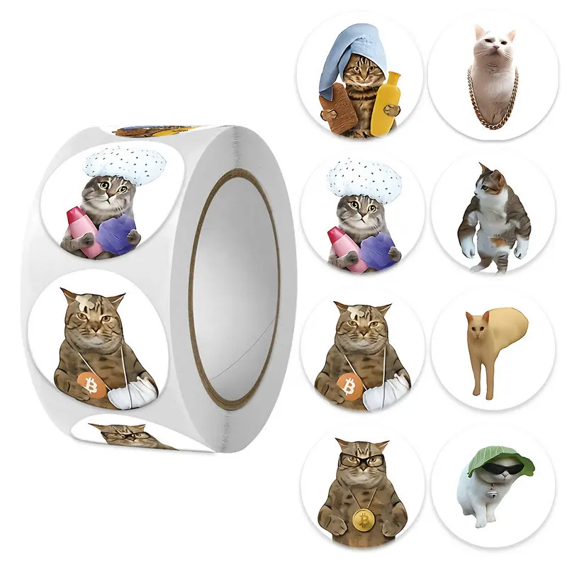 50-500pcs 귀여운 고양이 동물 보상 스티커 새로운 어린이 동기 부여 스티커 DIY 크리 에이 티브 친화적 인 캠퍼스 사무실 자체 접착 라벨