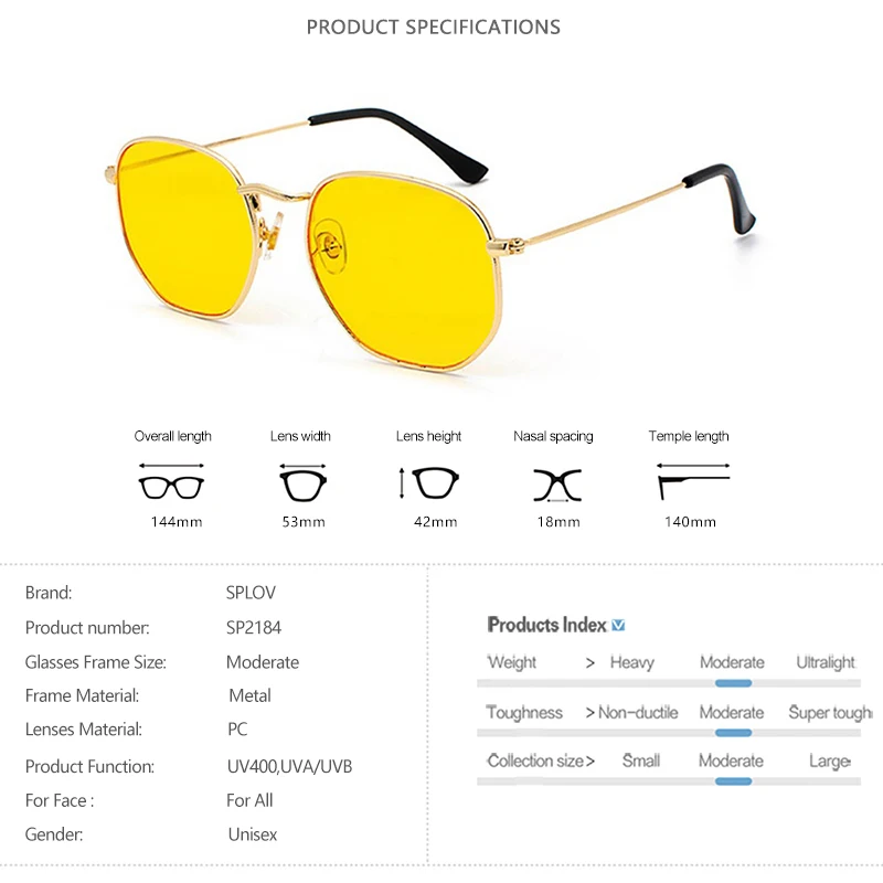 육각형 남성 여성 선글라스 사각형 다각형 태양 안경 브랜드 디자이너 Retro Shades Metal Frame Eyewear TOP UV400 de sol hombre