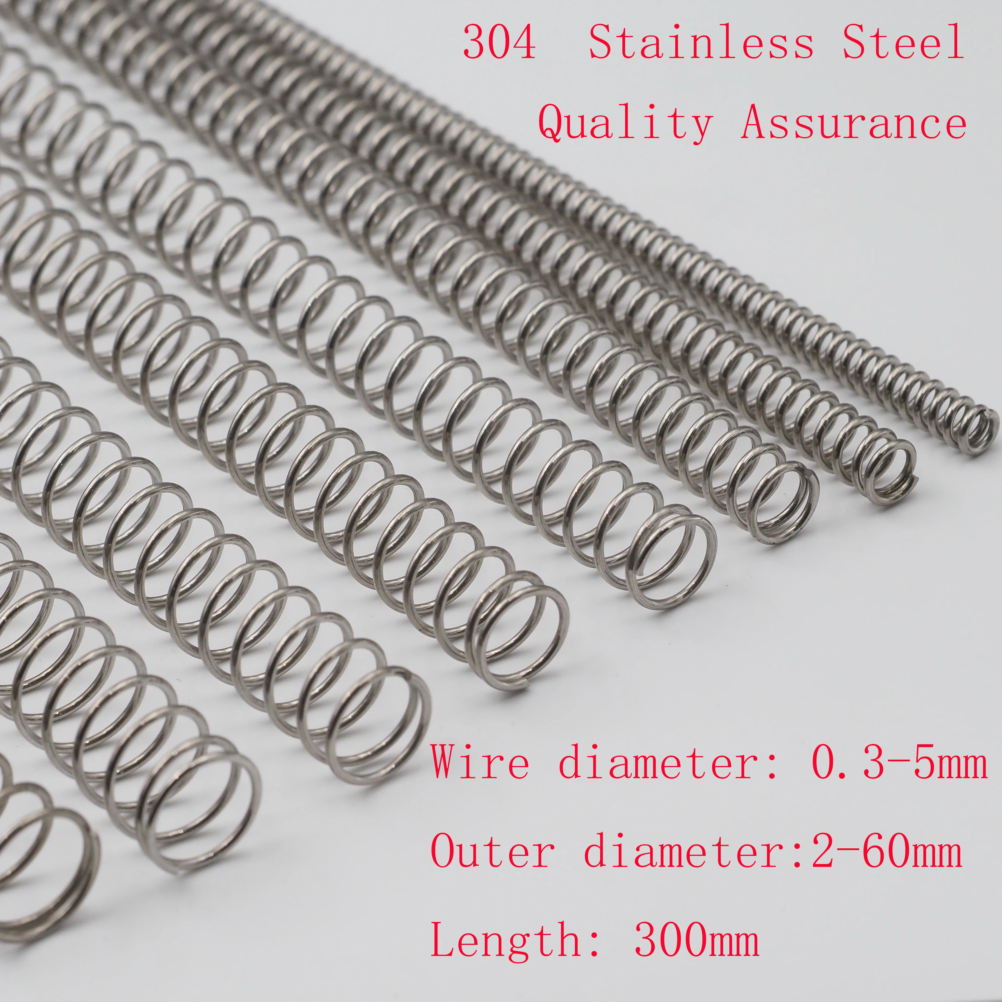 304 스테인레스 스틸 길이 300mm 1pcs 압축 스프링 와이어 직경 0.3-1.2mm 외경 2-16mm title=304 스테인레스 스틸 길이 300mm 1pcs 압축 스프링 와이어 직경 0.3-1.2mm 외경 2-16mm 