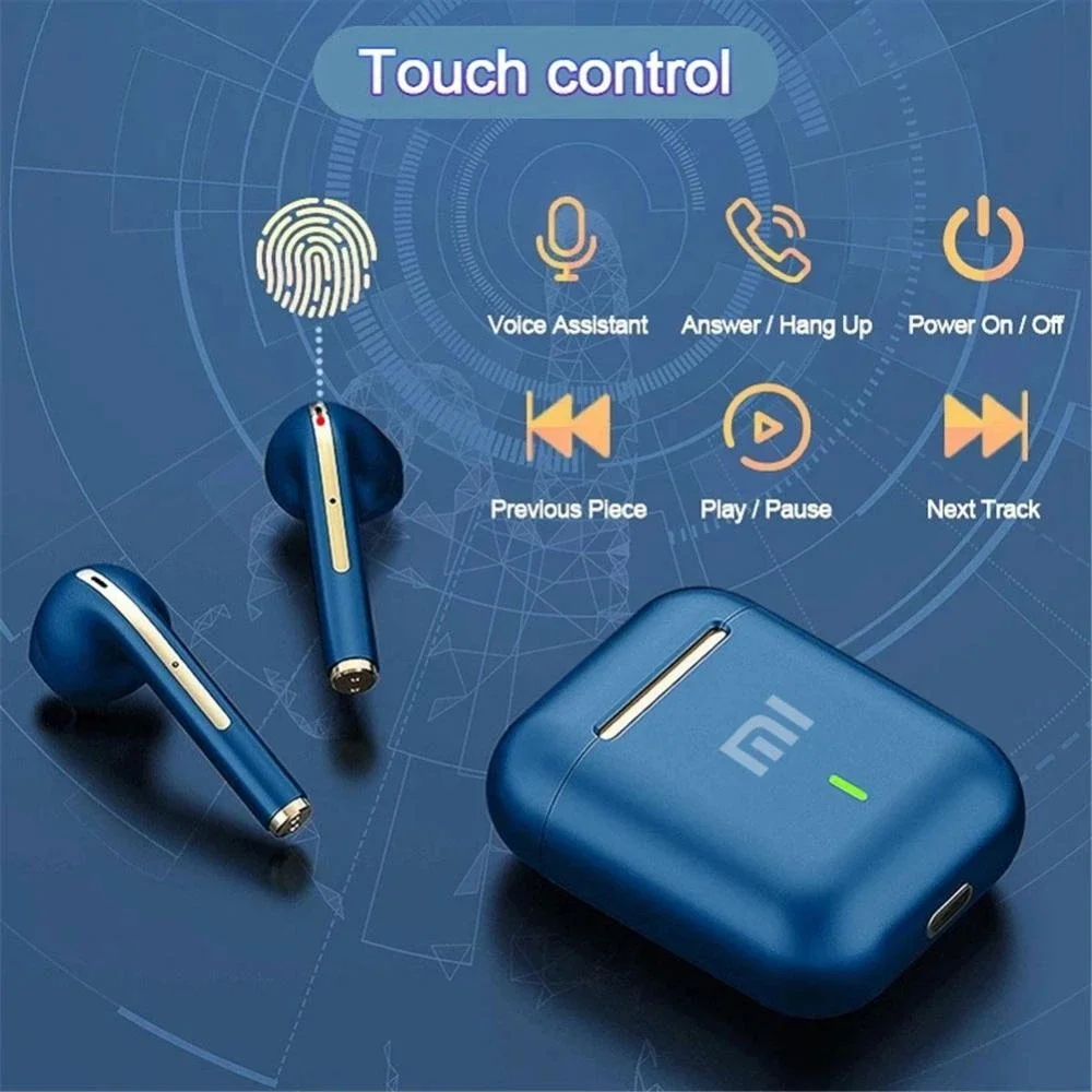 Xiaomi J18 무선 블루투스 헤드셋 HiFI 이어폰 형 스테레오 마이크 터치 방수 TWS 소음 차단 게임용 헤드셋