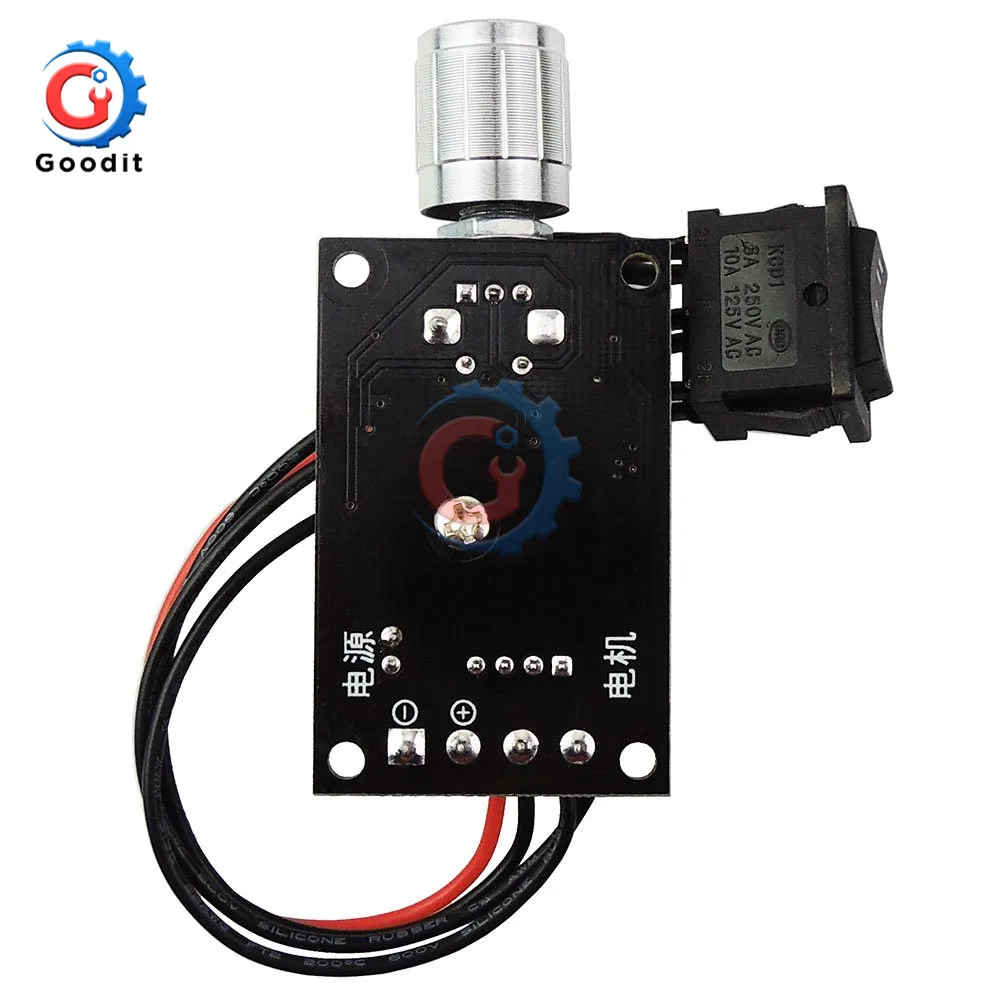 6V 12V 24V 28V 3A 80W DC 모터 속도 컨트롤러 (PWM) 속도 조절 가능 가역 제어 전위차계 스위치