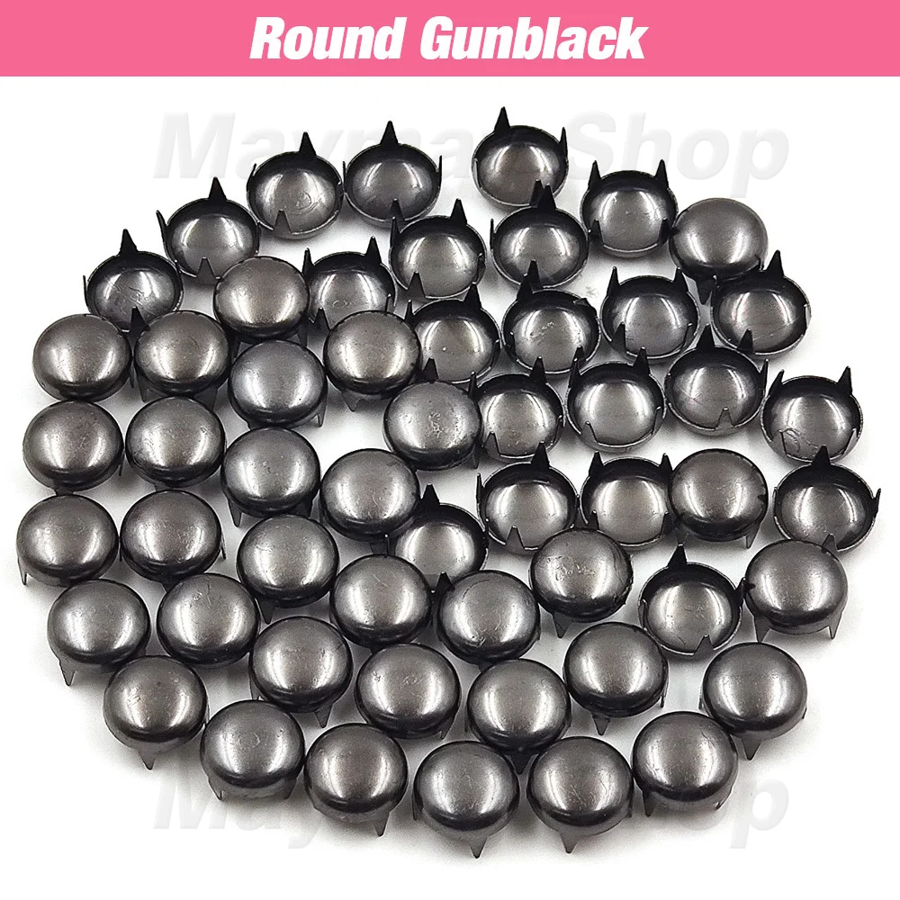 100Pcs 6-12mm 금속 4 발톱 리벳 광장/라운드 스파이크 스터드 피라미드 리벳 의류 신발 가방 벨트 펑크 DIY Leathercraft
