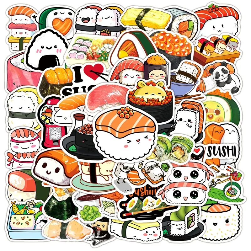 10/30/50PCS 귀여운 만화 스시 PVC 스티커 미적 끈적 장식 Scrapbooking 어린이를위한 한국어 편지지 학교 용품 title=10/30/50PCS 귀여운 만화 스시 PVC 스티커 미적 끈적 장식 Scrapbooking 어린이를위한 한국어 편지지 학교 용품 