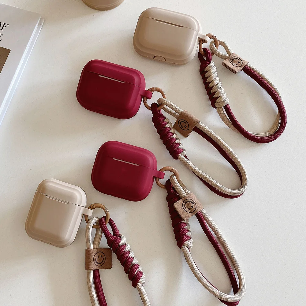 Apple Airpods 4 1 2 Pro 3 Funda 무선 블루투스 보호 커버 용 스마일 핸드 스트랩 이어폰 케이스가있는 간단한 소프트 실리콘 title=Apple Airpods 4 1 2 Pro 3 Funda 무선 블루투스 보호 커버 용 스마일 핸드 스트랩 이어폰 케이스가있는 간단한 소프트 실리콘 