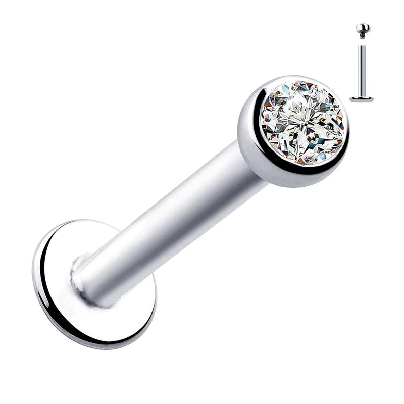 1Pc 16G 1.5-3mm Labret Tragus 연골 귀걸이 16g 펑크 Cz 보석 라운드 Tragus 립 링 먼로 귀 연골 귀걸이 피어싱