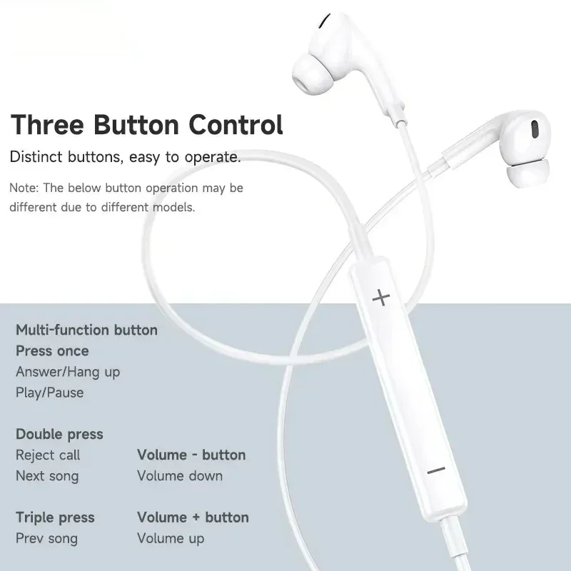 Apple iPhone 14 Pro Max Lightning 헤드폰 용 기존 이어폰 13 12 11 Mini X XS XR SE 6 7 8 Plus 유선 이어폰 통화 이어 버드
