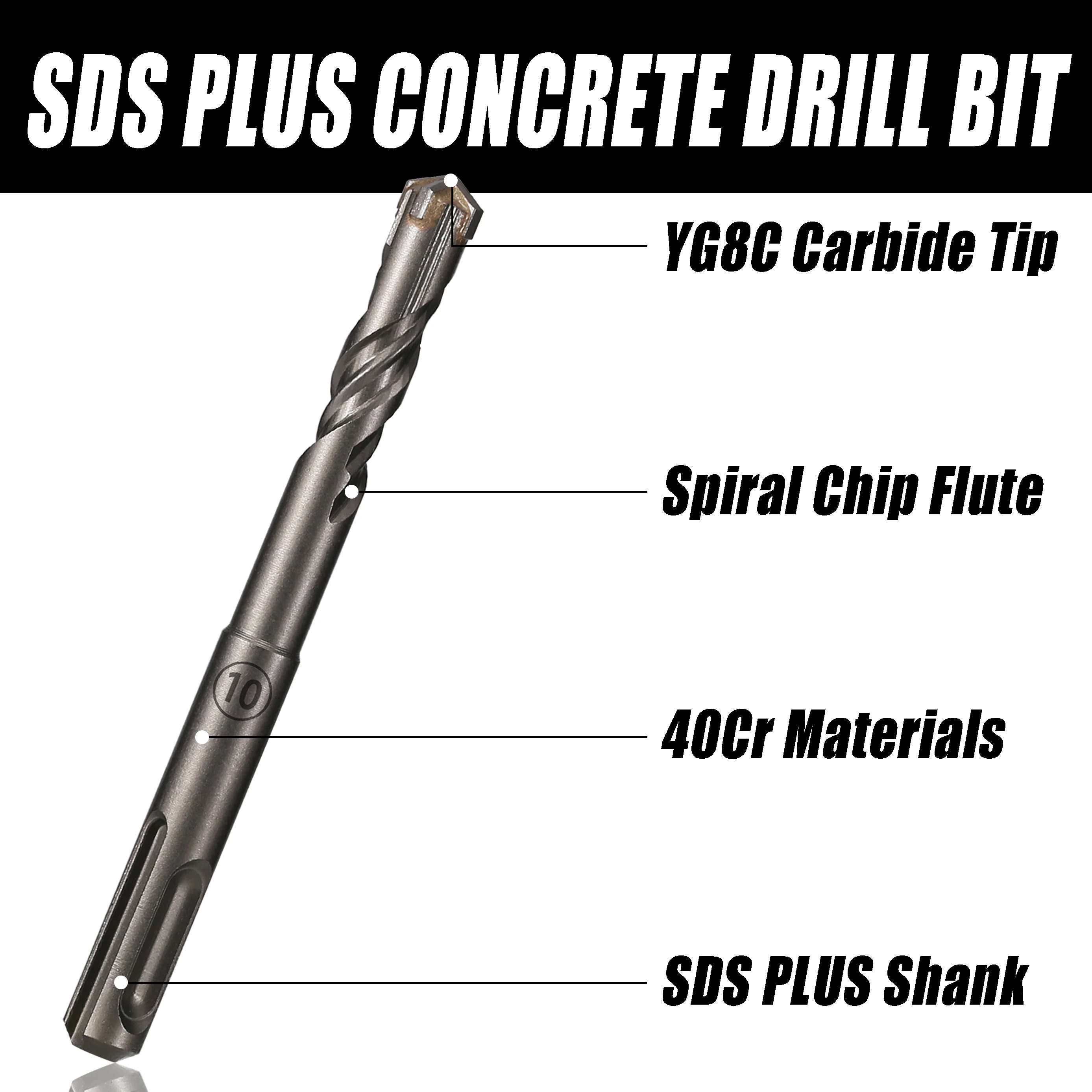 1Pc 콘크리트 SDS Plus 4-12mm 비트 크로스 커터 헤드 더블 오거 해머 110mm 벽 벽돌 블록 전기 해머 벽돌 비트