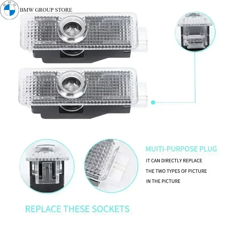 BMW 그룹 2/4Pcs 자동차 HD Led 문 환영 빛 BMW E90 E92 M3 E60 E61 E65 F01 F02 F10 F30 F48 G30 G38 X1 X2 X3 X4 X5 X6 X7 M